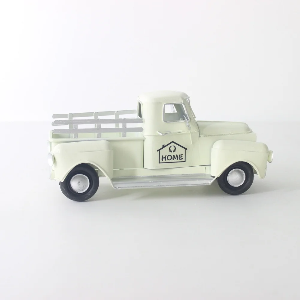 Antique Metal Car Model Decor Iron Vehicle Ornament For Home TV Cabinet Bar Tabletop Display Black Cream White Lemon Yellow