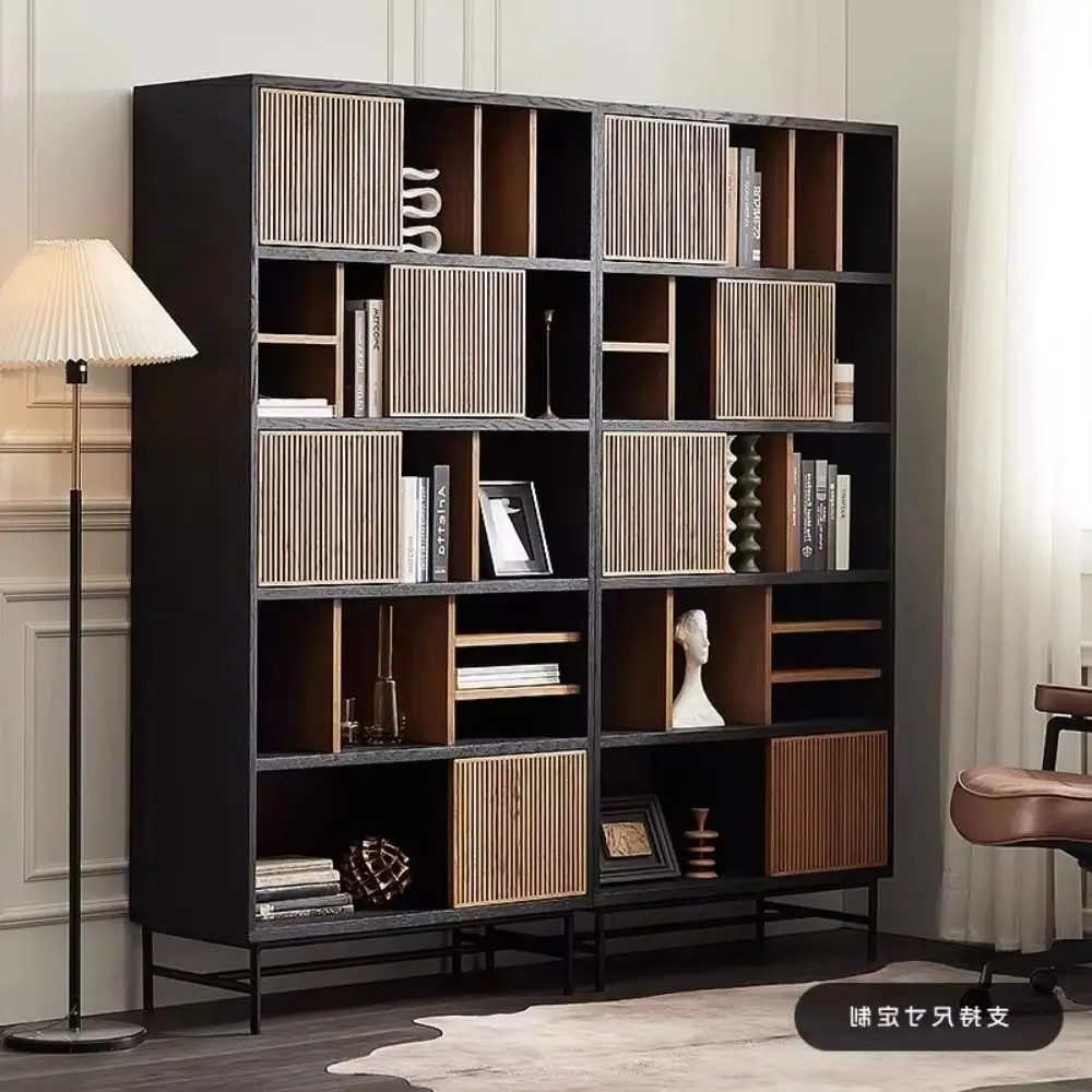 Medieval Industrial Style Solid Wood Bookcase, Nordic Light, Luxury Bookcase, Living Room Display Shelf, Cabin Decor