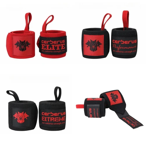 Muñequeras para levantamiento de pesas, estilo Cerberus, muñequeras de grado profesional para hombres y mujeres, gimnasio, levantamiento de pesas, Deadlifts Cross, 1 par