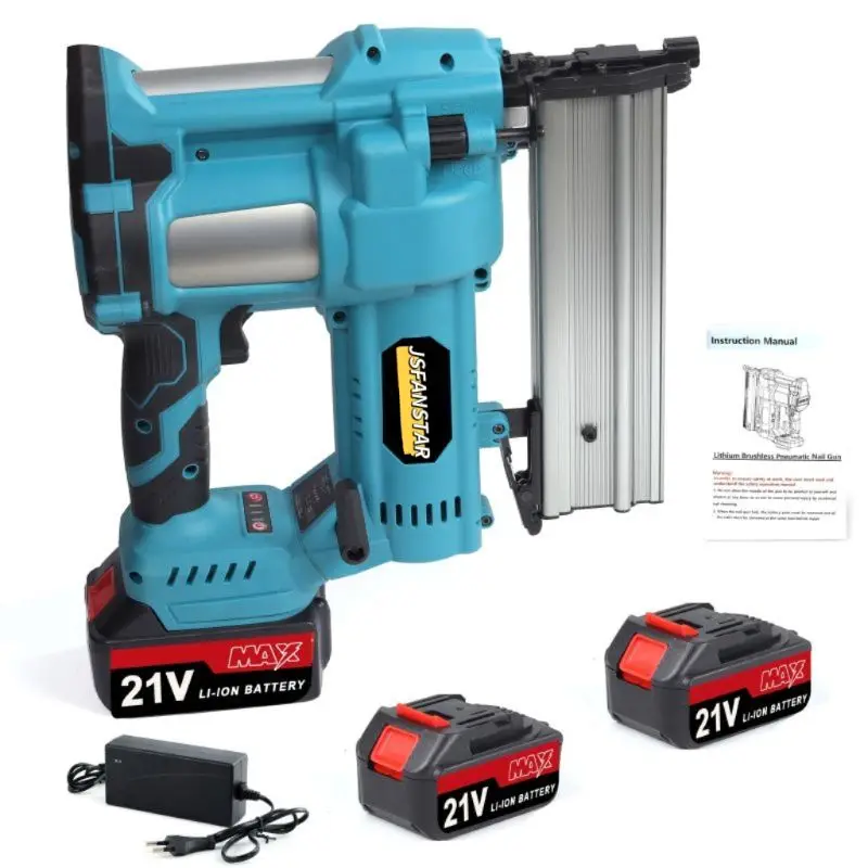Handheld Brushless Electric Straight Impact Woodworking Finish Staple  Power Tool
