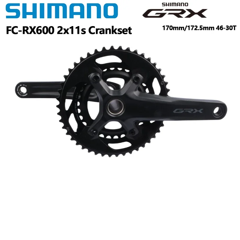 Shimano GRX RX600 2x11S Crankset 170MM 172.5MM 175MM  46-30T Chainring Wheel GRX Gravel Crankset 22speed BB72 PF BB RS500 BSA