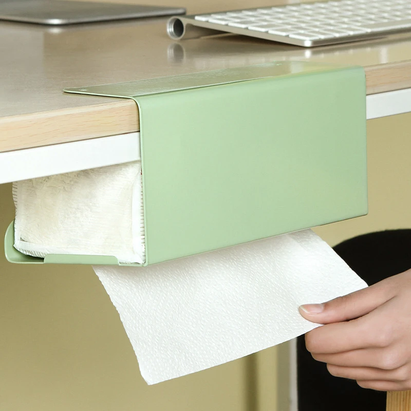 1/5PCSTissue Box Under Cabinet Paper Towel Holder Multi-functional Iron Load-bearing Paper Towel Rack Toilet Paper Storage Box