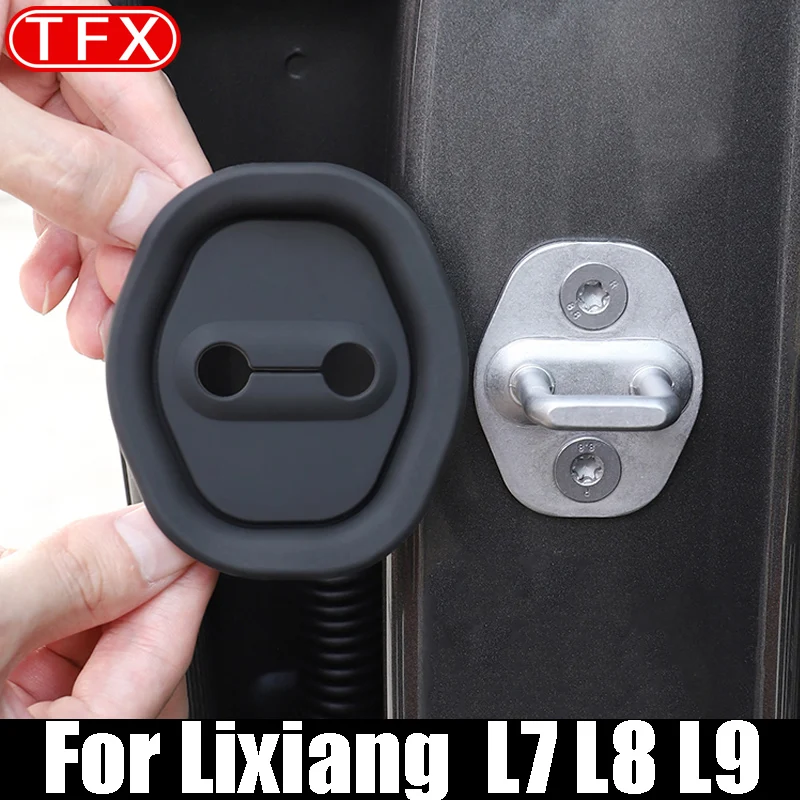 For Lixiang Li L7 L8 L9 Car Door Latch Cover Modified Door Latch Stainless Steel Anti-Rust Protective Auto Interior Accessories