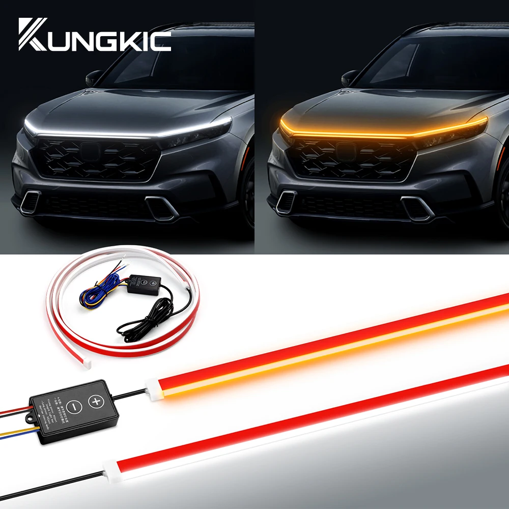 LED Car Under Hood Light Strip Automotive Engine LED Strips Turning Light  Cuttable Waterproof IP66 Daytime Exterior Accessories