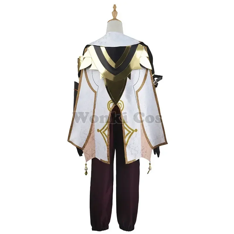 Game Aether Cosplay Traje Masculino, Conjunto Completo, Peruca, Macacão, Festa de Halloween