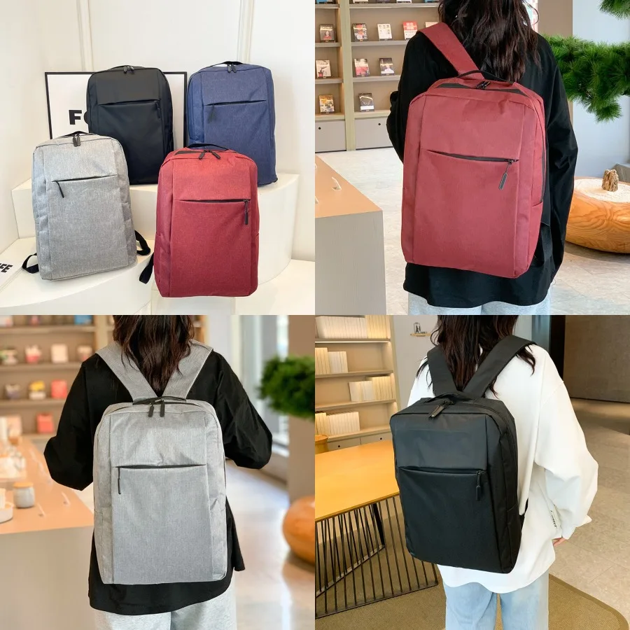 

【New style】- simple solid color backpack New style lightweight large-capacity texture commuter business travel backpack casual