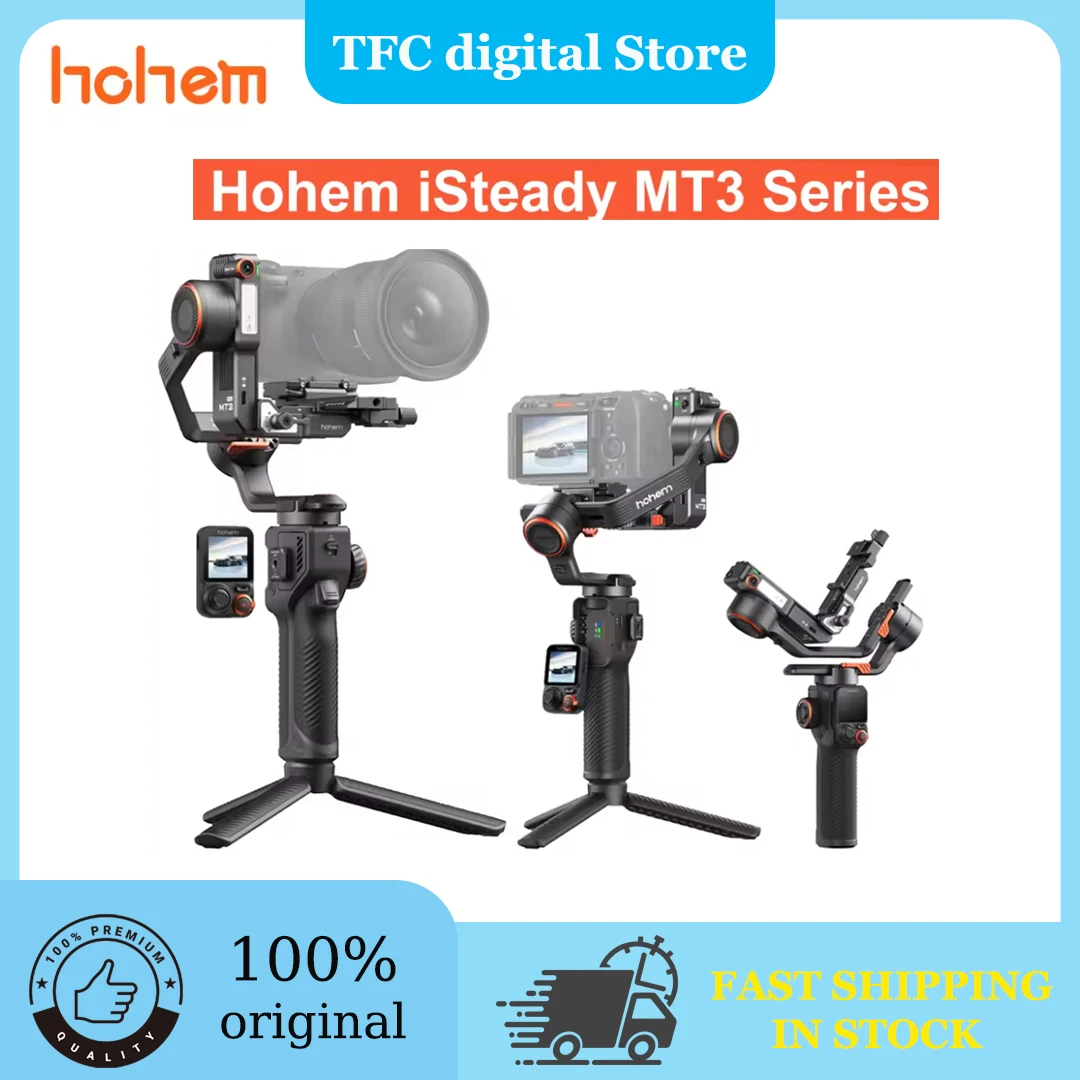 Hohem iSteady MT3 Pro AI Camera Gimbal Stabilizer 2.5KG Payload with CCT RGB Fill Light Touch Screen for DSLM/Phone/Action Cam