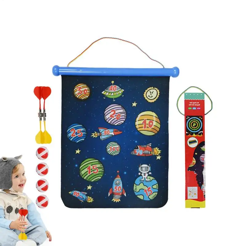 15 Inch cartoon Double Sided Magnetic Safety Dart Set With 4 Darts Double Sided Dartboard Parent child Children Casual Toys