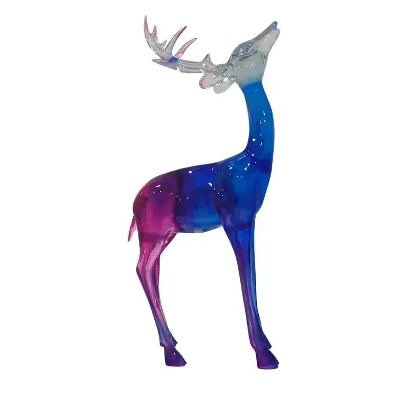 

Modern abstract Taihu stone cow ornaments hotel living room entrance transparent resin sculpture soft decoration art crafts