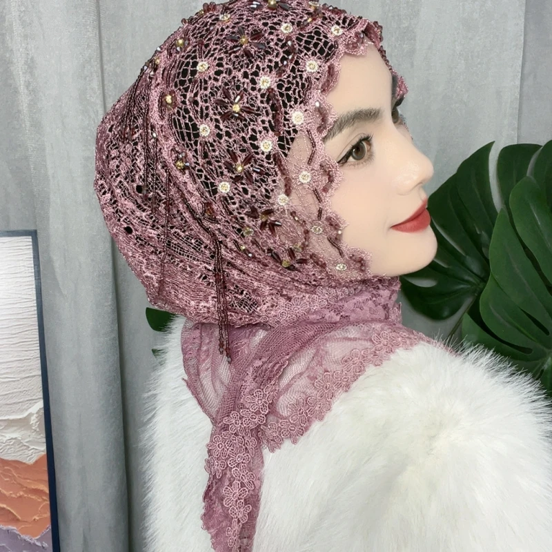

Handmade Lace Scarf Hat Women's Faionable Cover up Headscarf Multi-Functional Polyester Fiber Summer Winter Spring Autumn