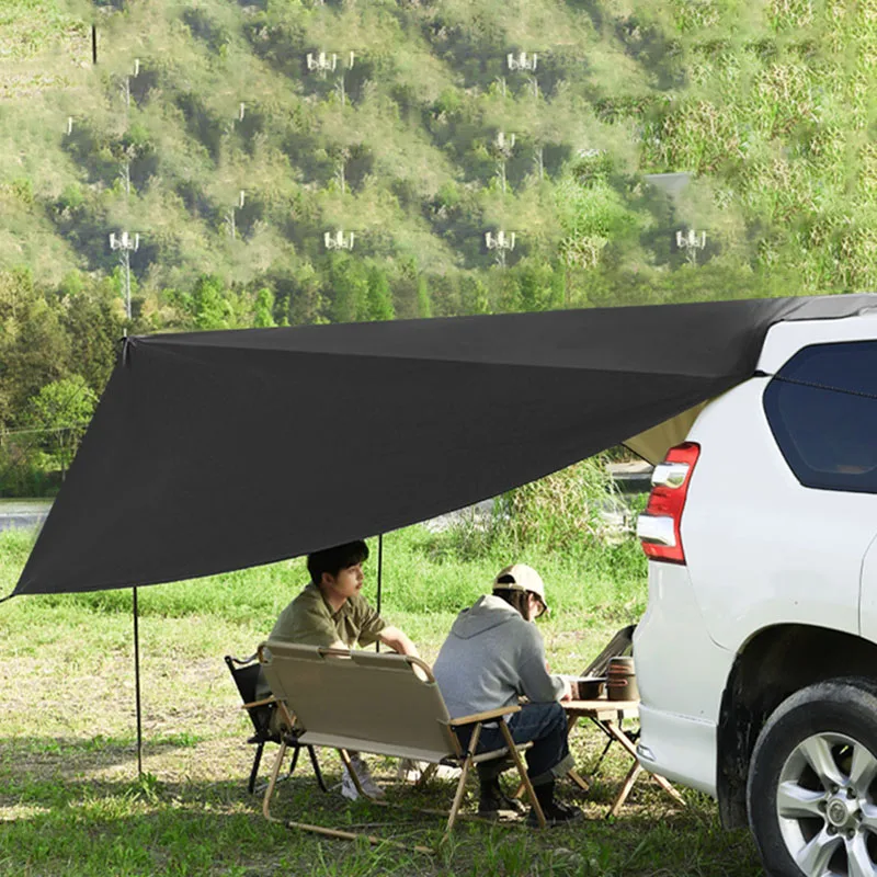 Уличная задняя палатка для автомобиля 280*380 см, боковая палатка для автомобиля, автомобильный навес, боковой прохладный навес, кемпинг на открытом воздухе, боковая палатка, навес