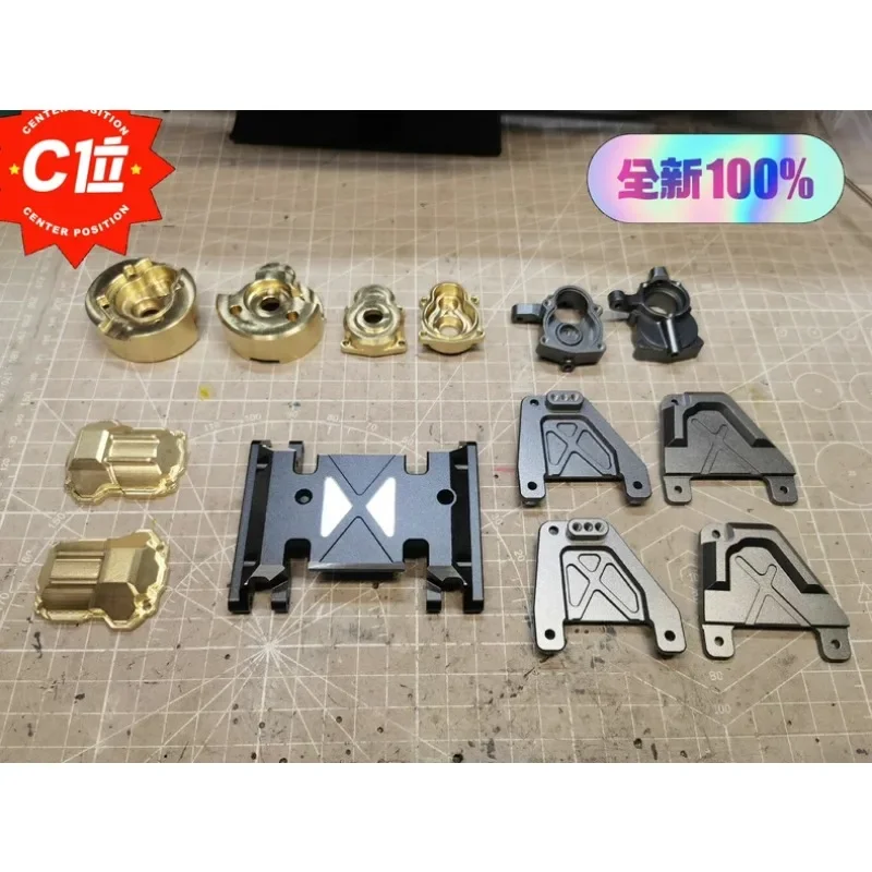 Brass Weight Upgrade Set - Wheel & Axle Weights, Bridge Covers, Aluminum Alloy Mount for RGT EX86190 1:10 LC76 RC Car Upgrade