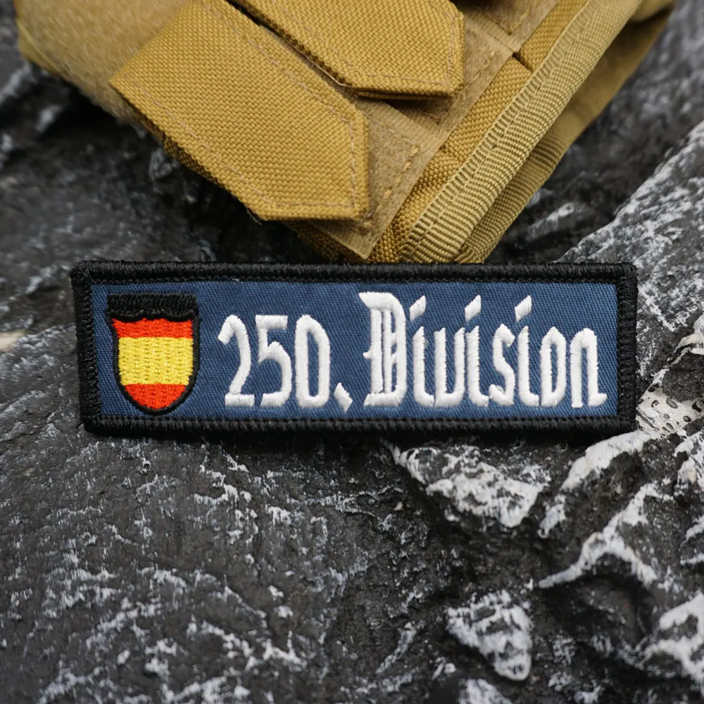 رقعة مطرزة من فرقة المشاة الإسبانية 250 مع حدود ميرو، زينة قابلة للخياطة للملابس وإكسسوارات حقيبة الظهر