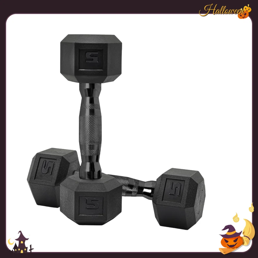 コーティングされた5ポンドダンベル - ホームジムフィットネス用の滑り止めグリップ