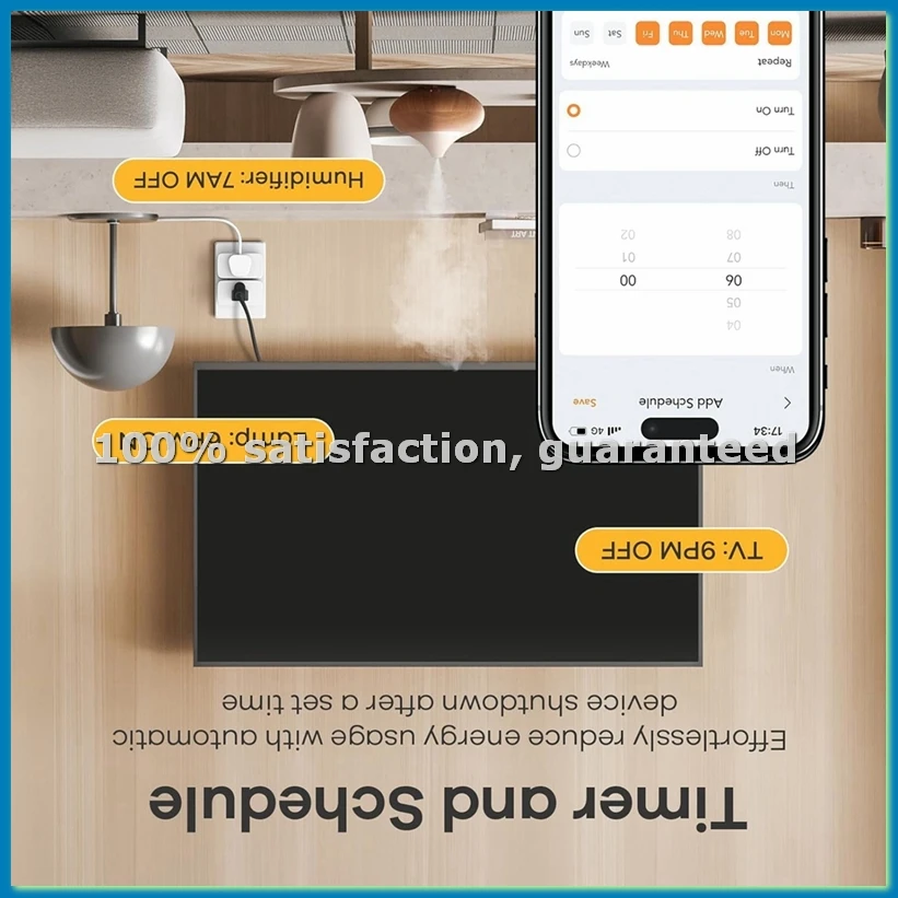 

Умная розетка, совместимая с , , , , для автоматизации умного дома, дистанционное управление через приложение, планирование, 4 шт., вилка стандарта США - A63M