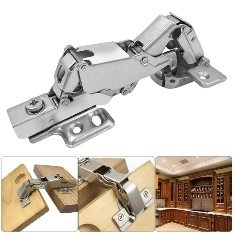 165° Opening Angles Door Hinges Soft Closing Cabinet Hinges Quick 165° Wide Angles Hinges Simple Install for Home