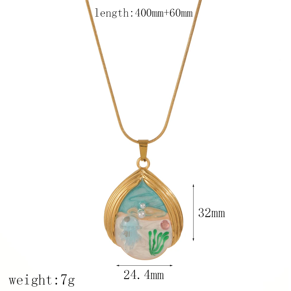 Stainless Steel Enamel Graffiti Cute Pendants Necklace for DIY Fashion Jewelry Making Necklace Wholesale