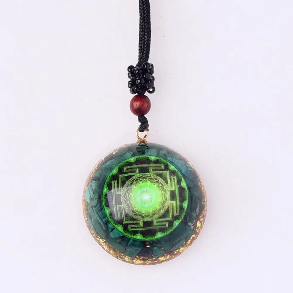 Stone Jewelry Natural Malachite Pendant Necklace Reiki Infused Spiritual Healing Jewelry Stone Energy Pendant for Women Reiki