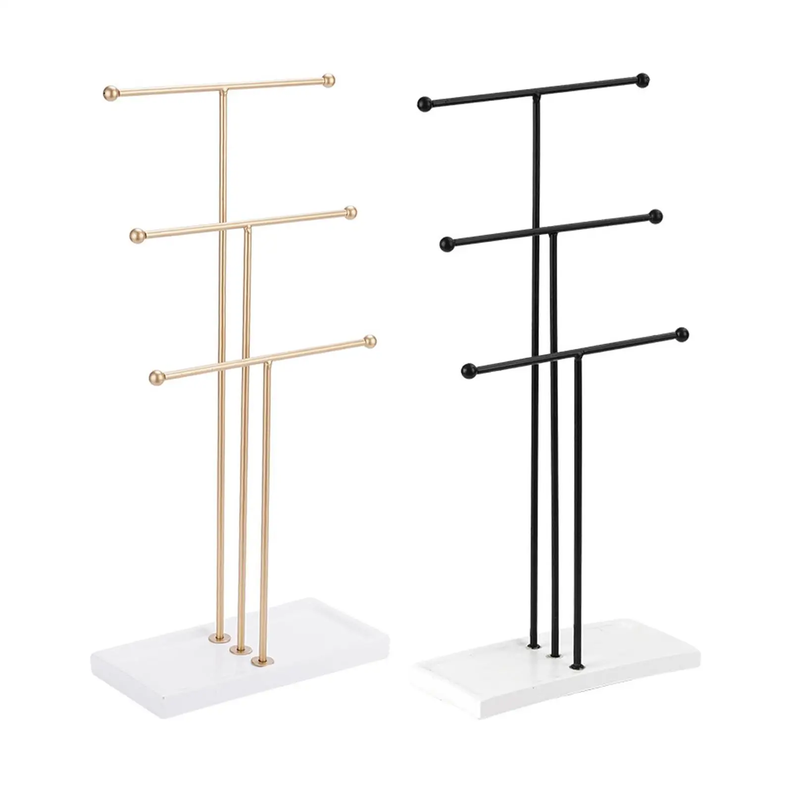 

Tabletop 3 Tiered Bars Necklace Bracelet Jewelry Display Stand, Home and Retail Decors for Earrings, Bracelet, Rings and Watches