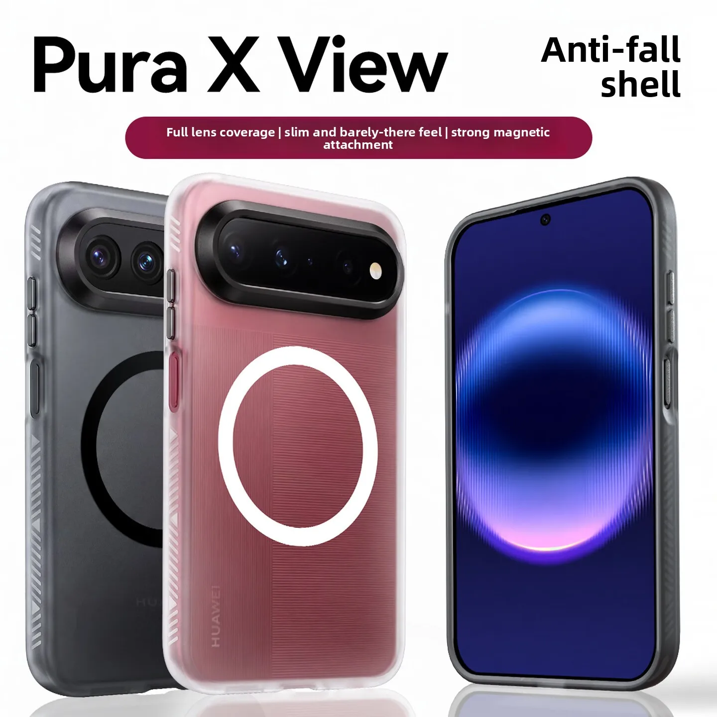 Matte Frosted Shield Translucent For Magsafe Case for Huawei Pura X View Magnetic Skin-friendly Acrylic Armor Back Cover Funda
