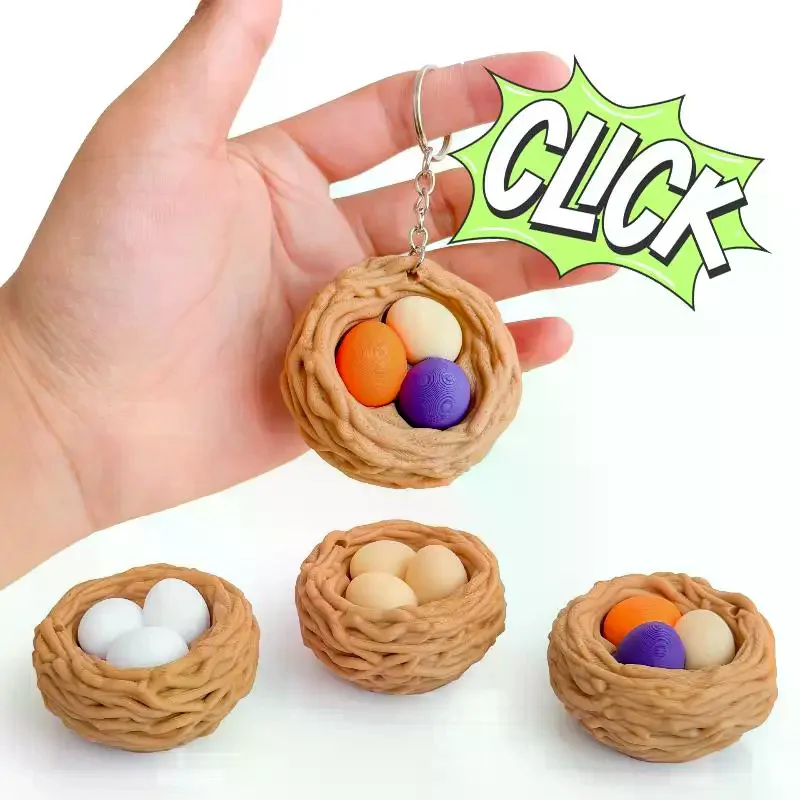 3D Printing Turtle Bun Fidget Keychain Decompression Button Clicker Stress Relief Bag Pendant Decor Toy