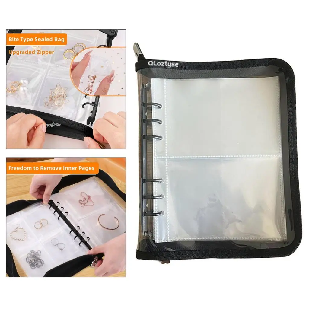 

Jewelry Storage Book Jewelry Organizer Large Capacity Jewelry Zipper Bag with
