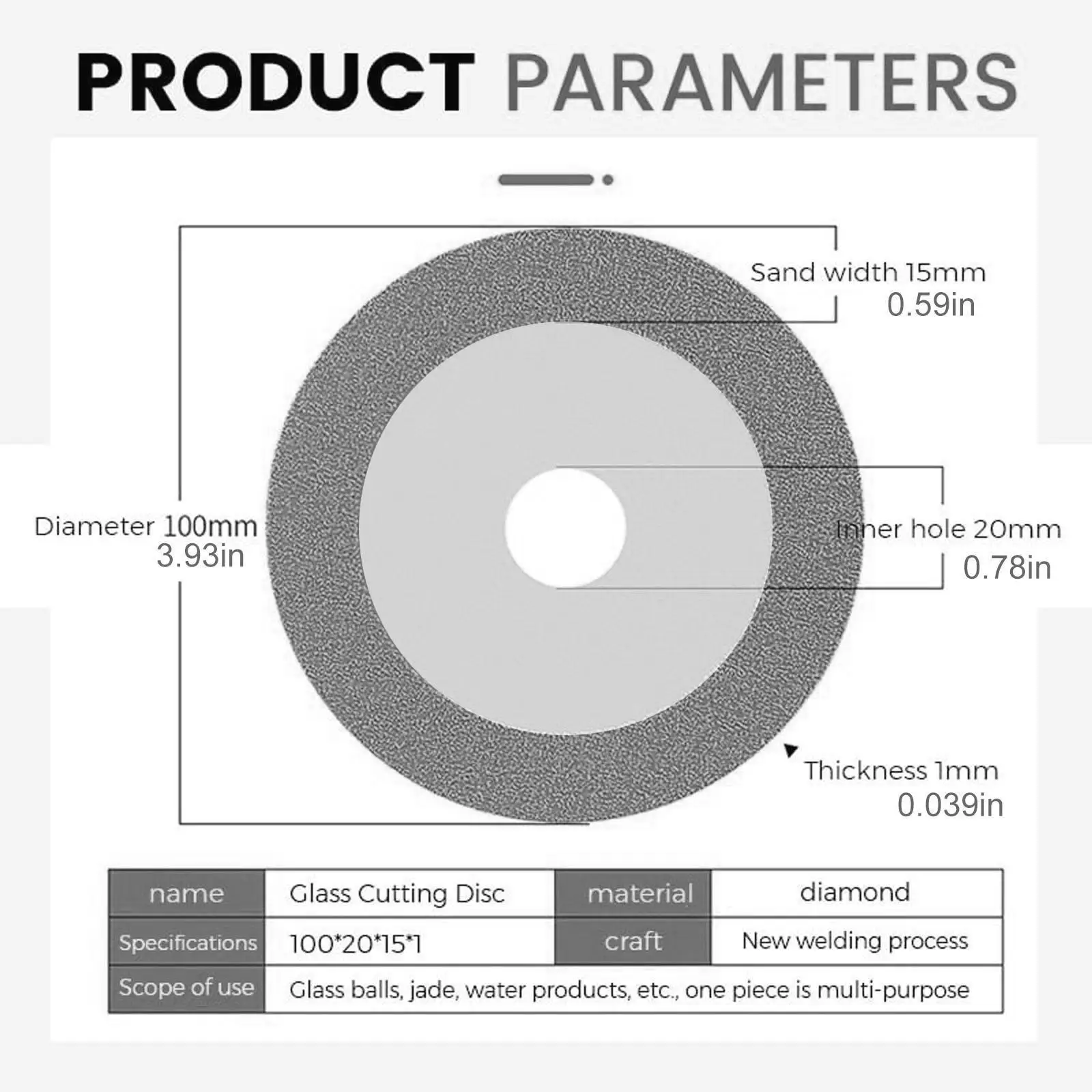 Newest Glass Cutting Discs 4inch Ultra-Thin Diamond Saw Wheel 100mm Ceramic Marble Polishing Cutting Tools