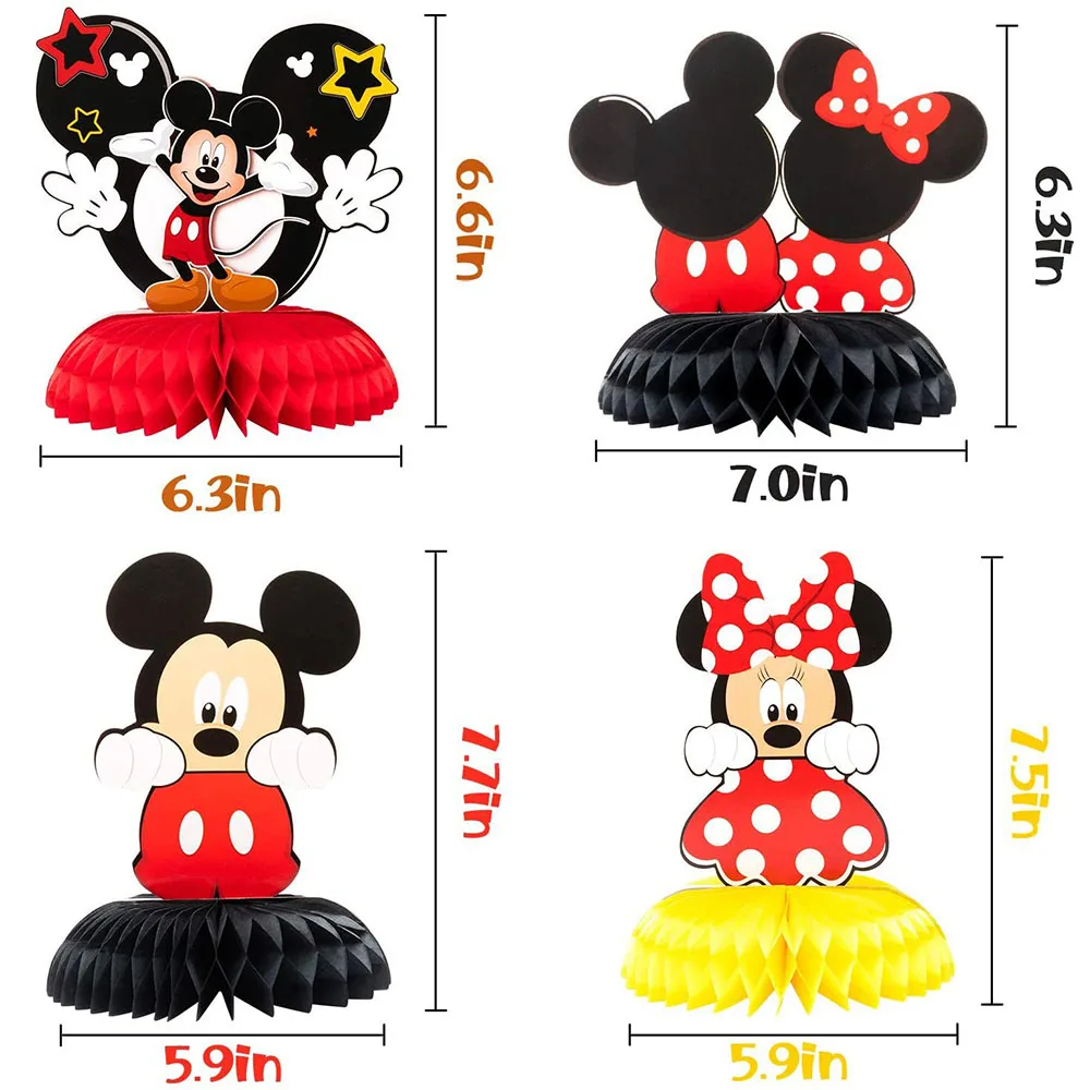 Disney Mickey Mouse paper honeycomb ornament baby shower or barithday party decoration kid favor Party Tabletop Decorations Set