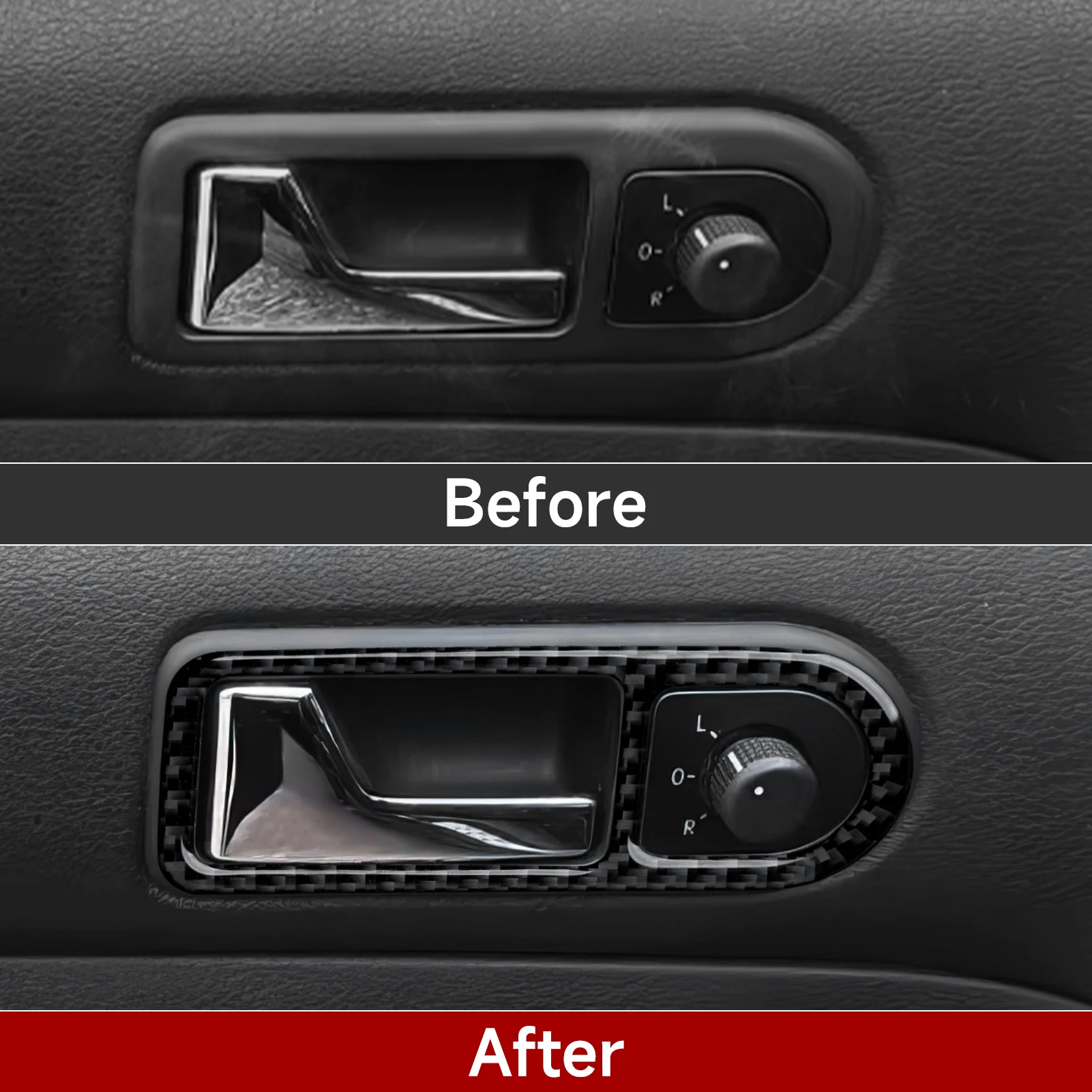 For VW Jetta A4 Bora Golf IV MK4 R32 GTI Variant (1997-2005) Trim, Car Inner Door Bowl Panel, Carbon Fiber Interior Sticker - view 3