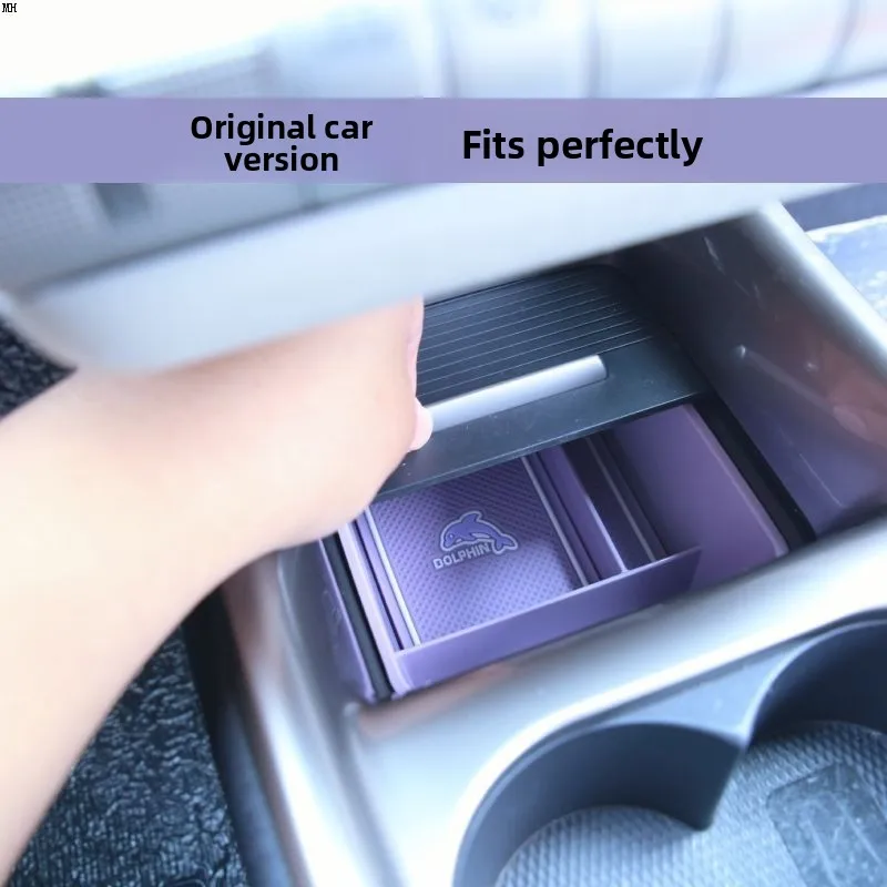 For BYD Dolphin 2023-2025 Waterproof Center Console Lower Storage Box Drop-in Organizer Tray Car Interior Accessories Anti-Slip
