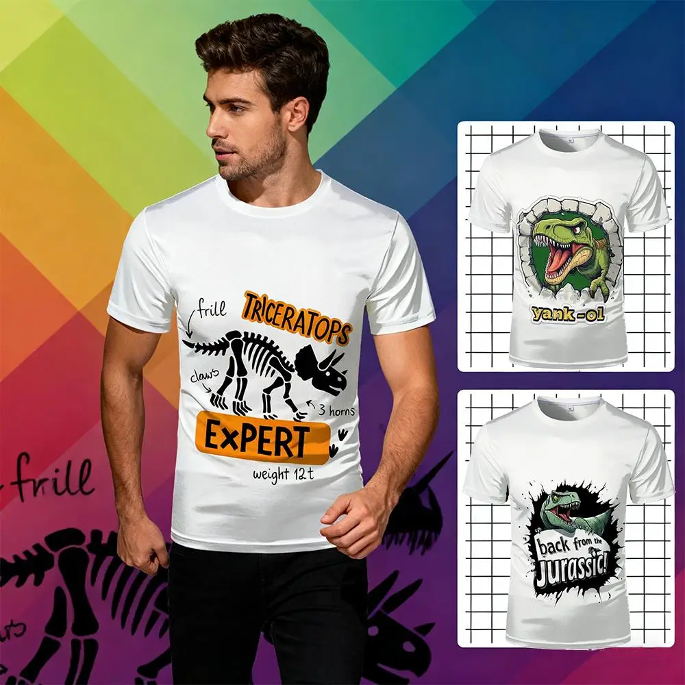 

Personalized Jurassic Dinosaur Graphic Men's T-shirt Fashion 3D Print Casual Short-sleeved Y2K Streetwear Unisex Oversized Tops