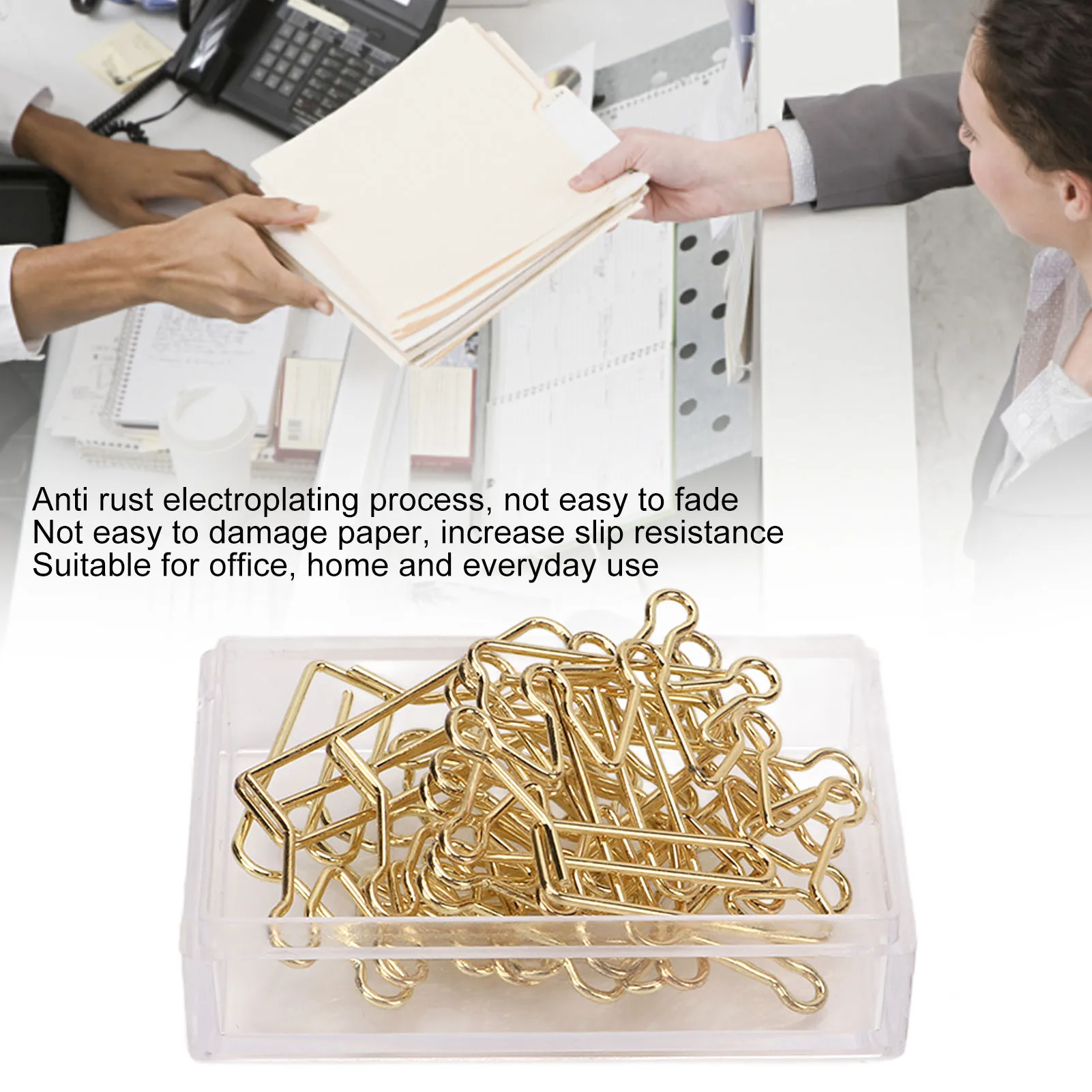 100Pcs Cute Planner Clips Innovative Design Anti Rust Electroplating Process Gold Paper Clips for Office Home School Crown Cute