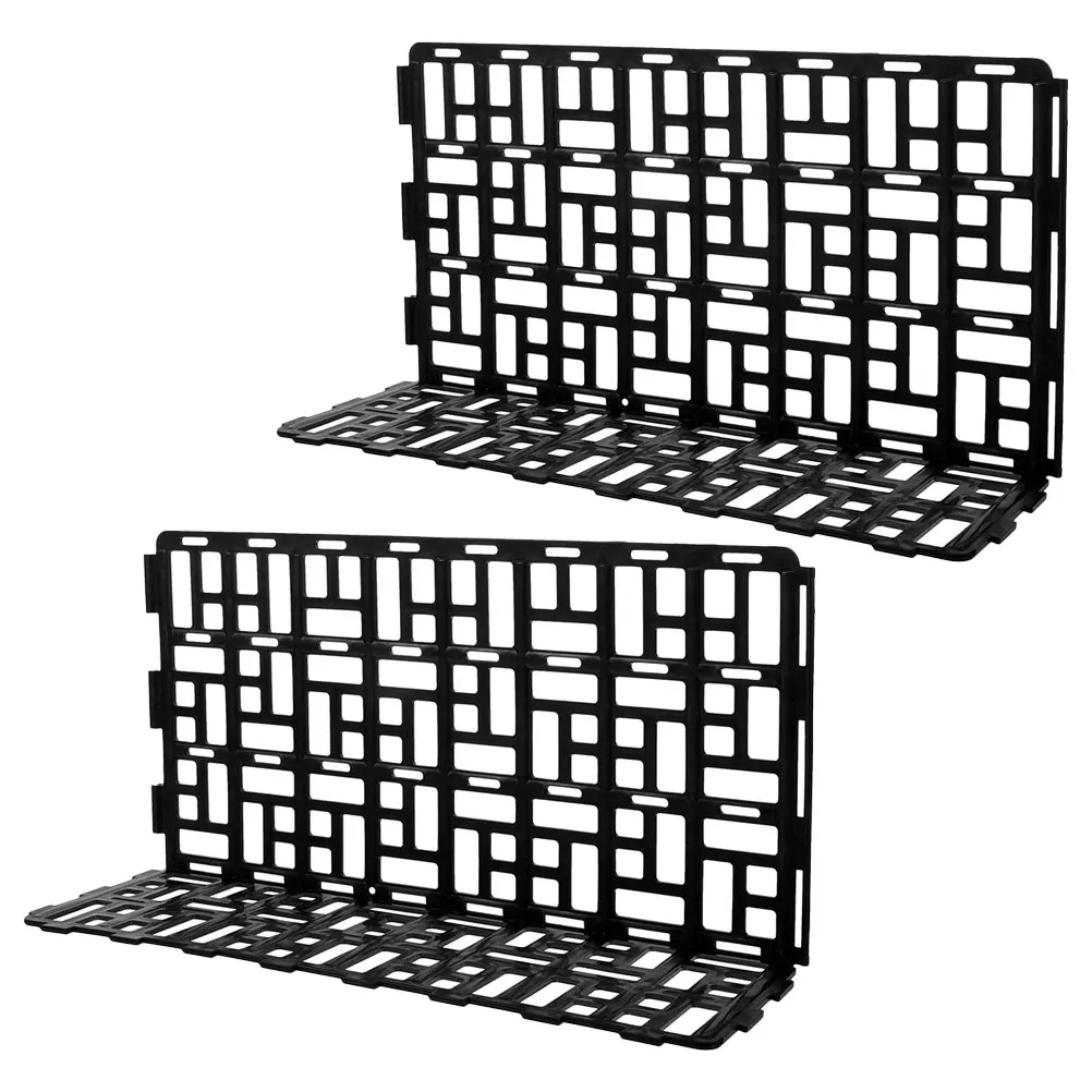 

2pcs Fruit Guardrail Supermarket Fresh Food Divider Vegetable Baffle Shelf Display Enhancer Stackable Black for Grocery