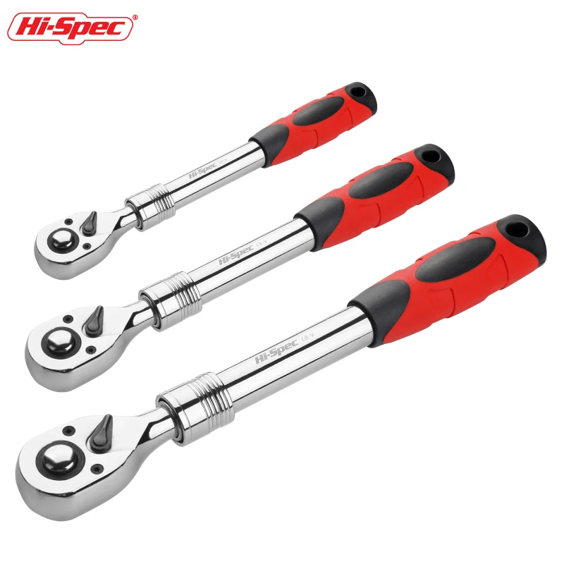 Hi-Spec Torque Ratchet Wrench 1/4 3/8 1/2 Inch Telescopic Socket Wrench Flexible Adjustable Wrench Spanner Hand Tools Wrenches