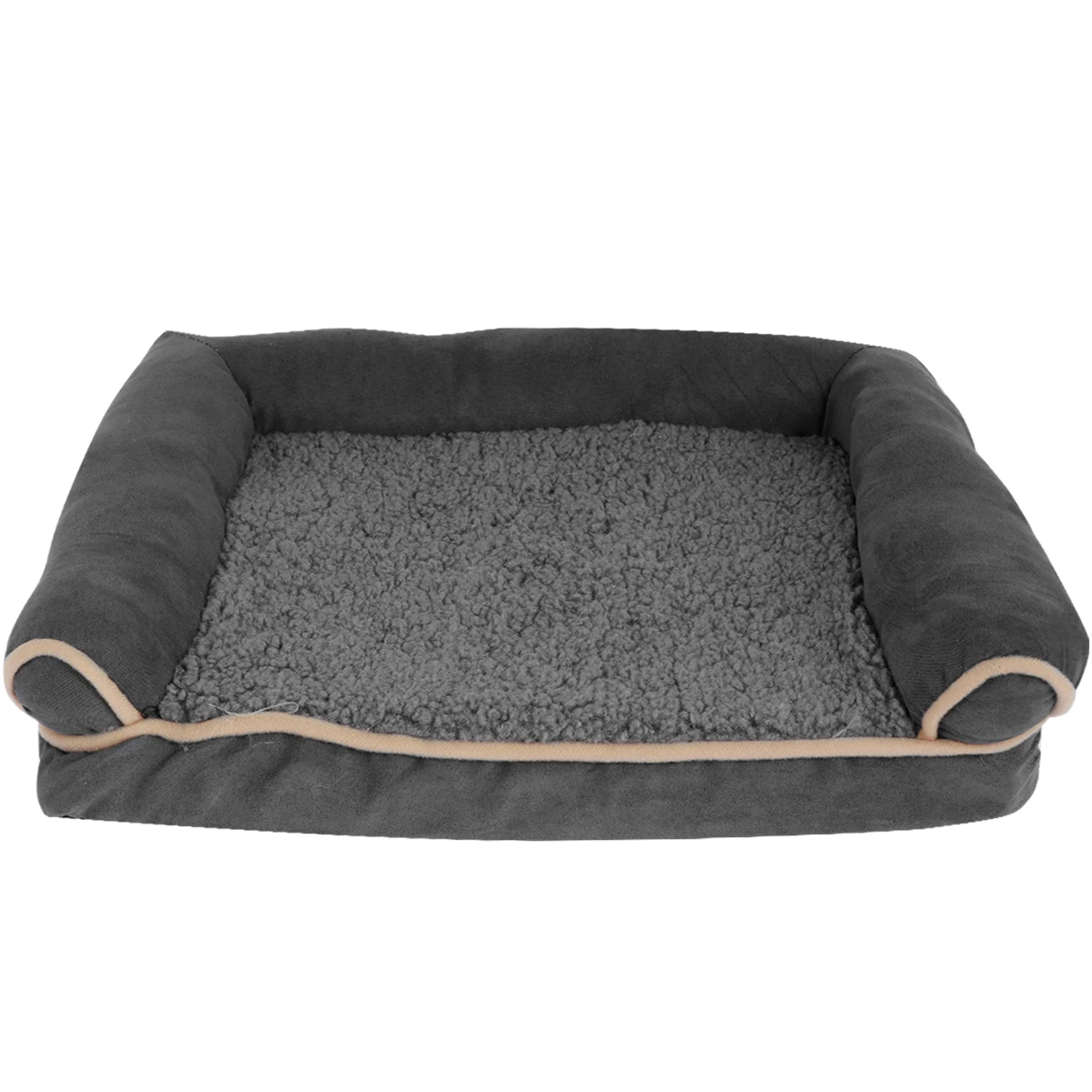 Dog Bed High Resilience Pet Bed Cat Cushion 15.7×11.8×3.5 Inch Rectangular Plush Puppy Bed Comfortable Pet Sleeping Mat with