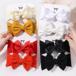 2/3pcs Baby Softแถบคาดศีรษะทารกอุปกรณ์เสริมผมทารกแรกเกิดBows Headwearยืดหยุ่นเด็กวัยหัดเดินผ้าพันคอริบบิ้นBig Bows Head Band