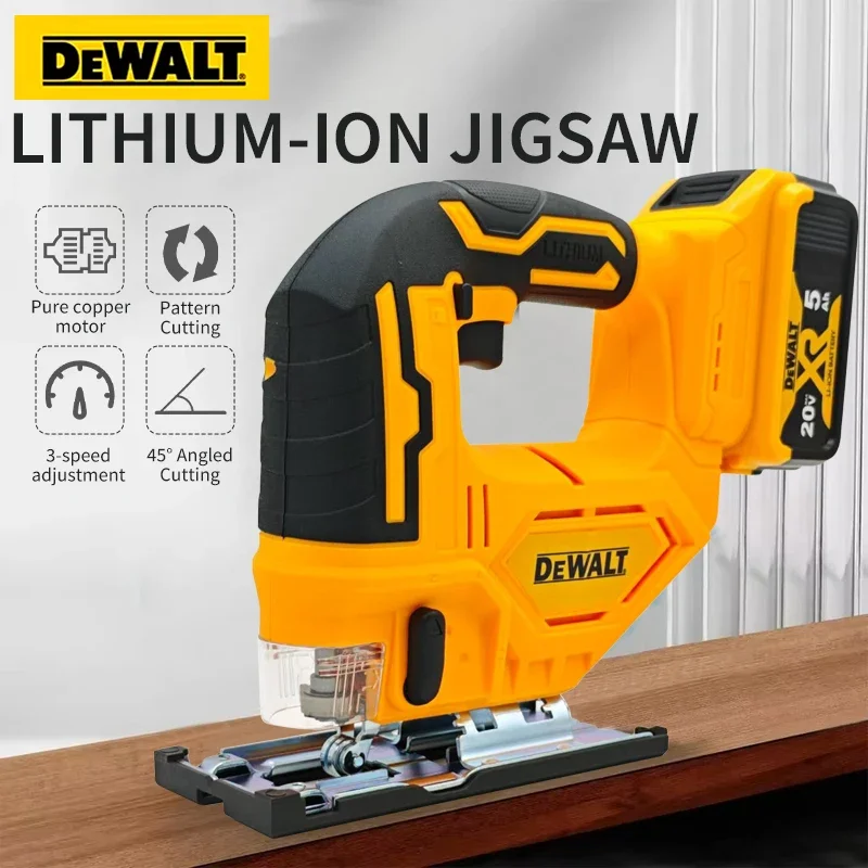 เลื่อยจิ๊กซอไร้สาย Dewalt 3000 รอบต่อนาที แบบไร้แปรงถ่าน 20V เครื่องมือไฟฟ้าอเนกประสงค์แบบพกพา ปรับได้ สำหรับงานไม้