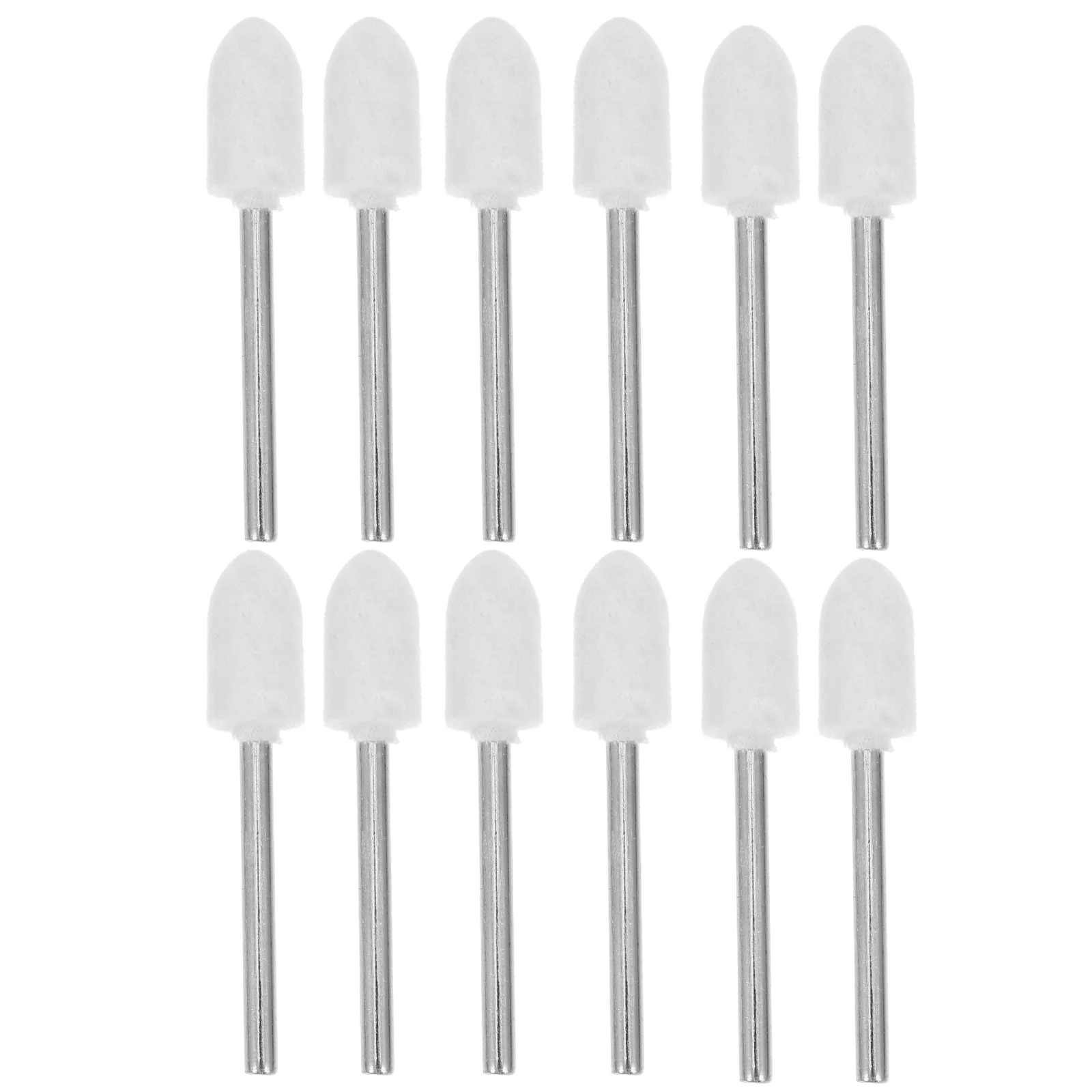 12 Pcs Drill Bits Wool Polishing Head Buffing Wheel Appendix Jewelry Kit Wheels for White Disc