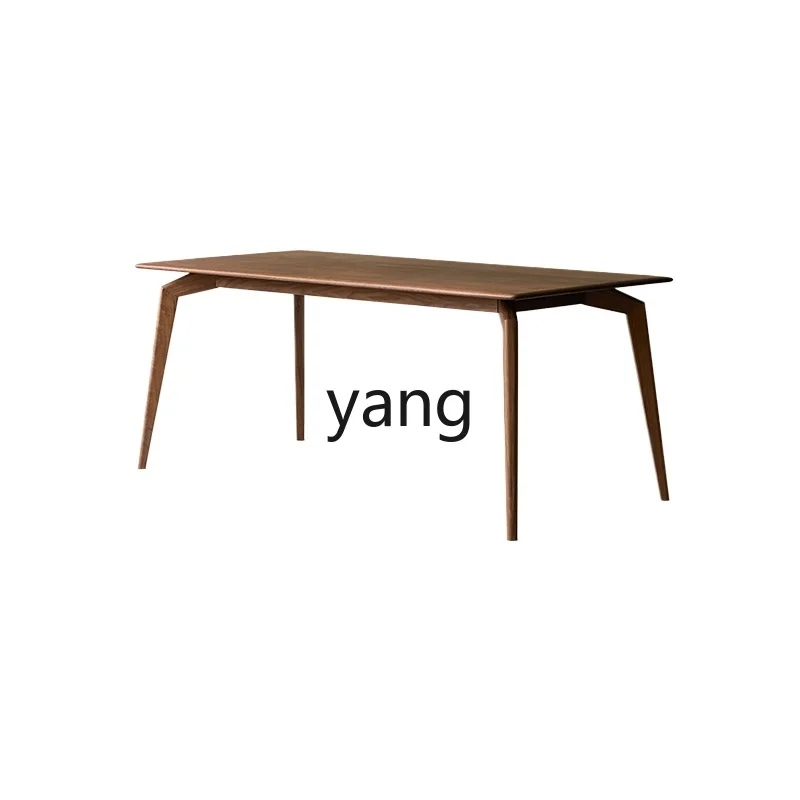 

LH solid wood dining table black walnut home desk restaurant simple rectangular dining table