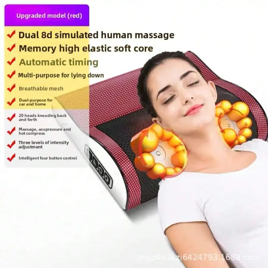 Cervical Massage Pillow Shoulder And Neck Massage Pillow Kneading Back Massager Waist Physiotherapy Hot Compress Cervical And Lu