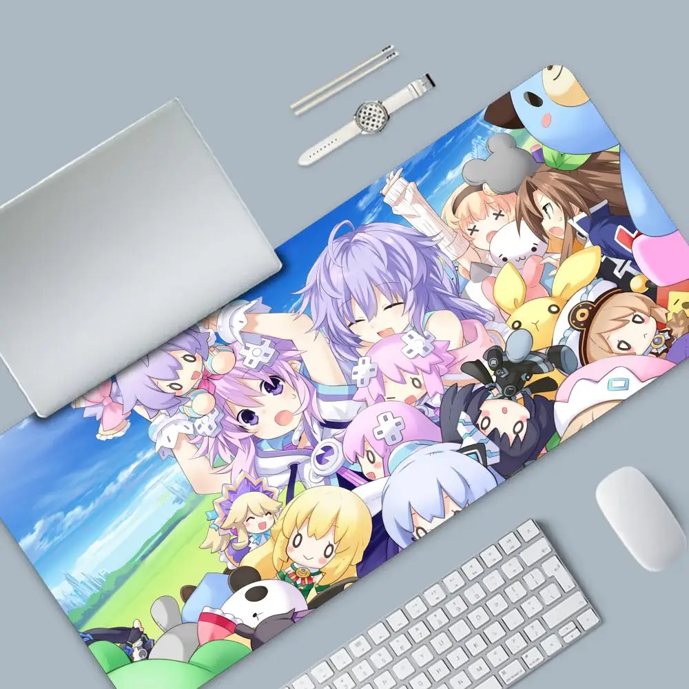 Imagem -04 - Mouse Pad Grande para Jogos com Lockedge para Menina Tapete Grande para Computador Mesa de Teclado Tapete de Mesa Hyperdimension Neptunia Anime Bonito