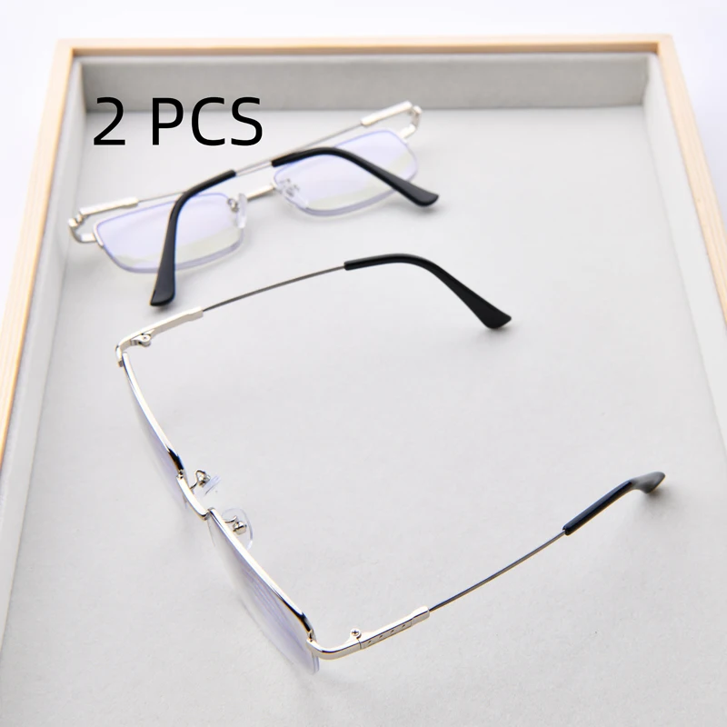2PCS Anzug Platz Progressive Multifokus Lesebrille Anti Blau Licht Presbyopie Brille Flexible Leser Fern Und Nah Im Freien – Detail 3