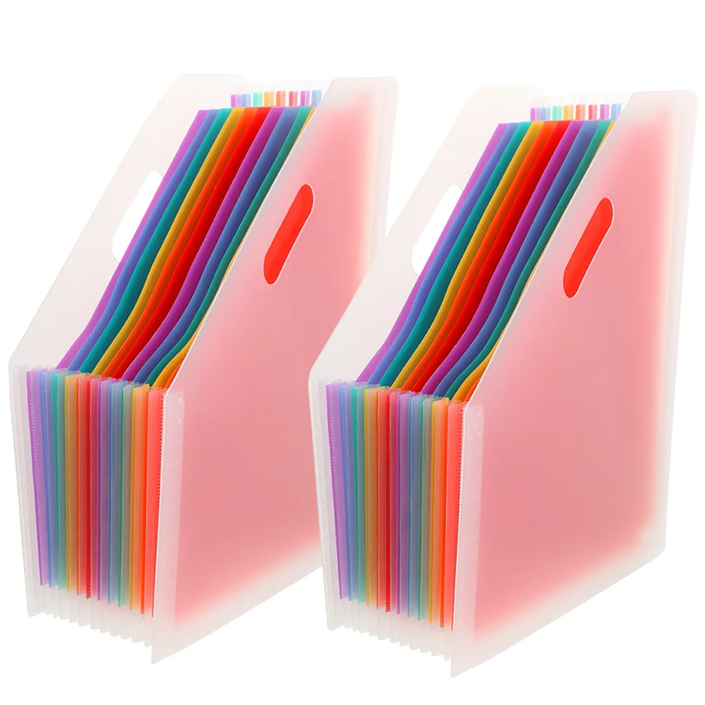 

2Pcs Thick File Folder Accordion Expanding Organizer Standing Document Receipt Bills Storage File Organizer