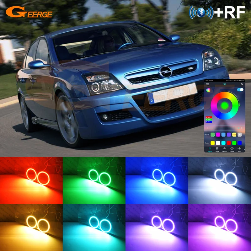 

Для CHEVROLET Opel Vectra C 2002 - 2004 BT App RF дистанционное управление многоцветный ультра яркий RGB комплект светодиодов «глаза ангела» Halo Rings