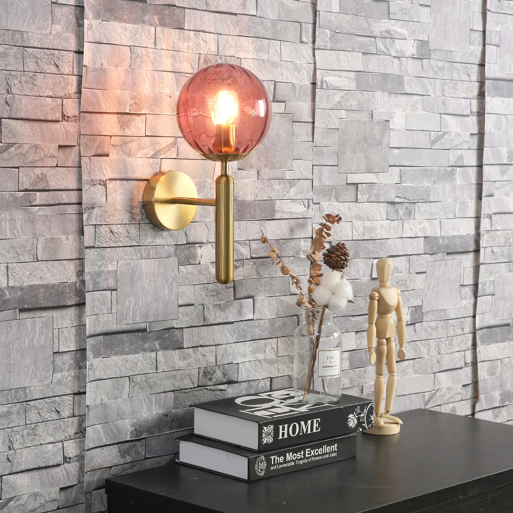 Nordic Wandlamp Moderne Slaapkamer Naast Glas Bal Led Wandlampen Armaturen Tv Achtergrond Verlichting Badkamer Spiegel Trap Licht