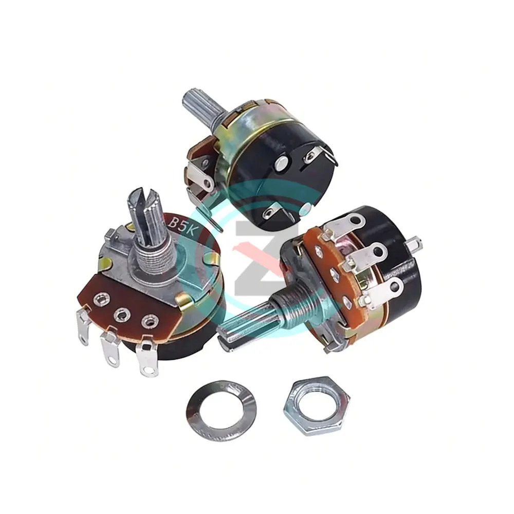 5pcs WH138-1 Adjustable Resistance Speed Regulator With Switch Potentiometer WH138-1 B5K B10K B20K B50K B100K B250K B500K B1M