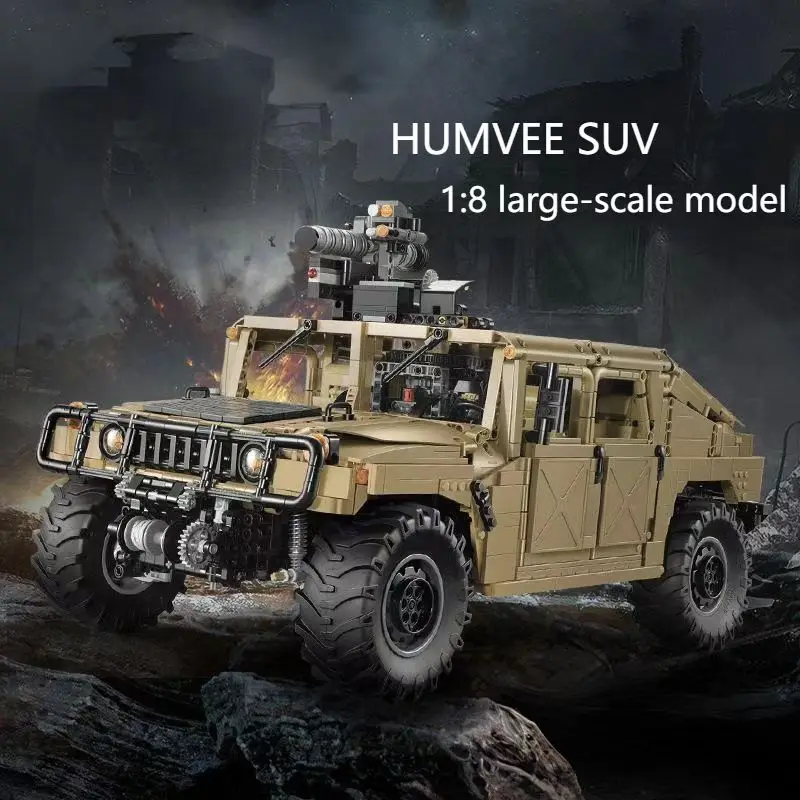 

3935pcs Hummer Off -Road Vehicle Building Blocks Toy Model Static Military Model Small Particle Assembly Educational Toy