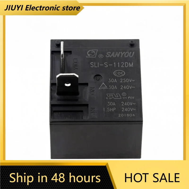 New 1pcs/lot SLI-S-112DM Power Relay DC12V 30A 250VAC 4Pin SPST Normally Open High Current PCB Relay For Air Conditioner