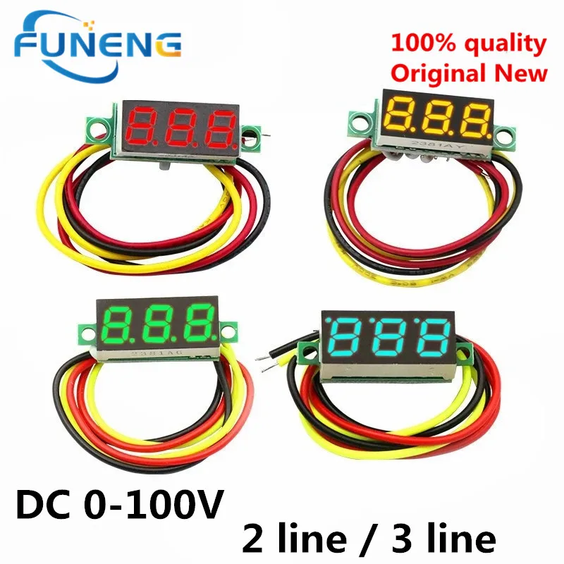 0.28 inch DC 0-100V 3Wire Mini Gauge voltage meter Voltmeter LED Display Digital Panel Voltmeter Meter Detector Monitor Tools