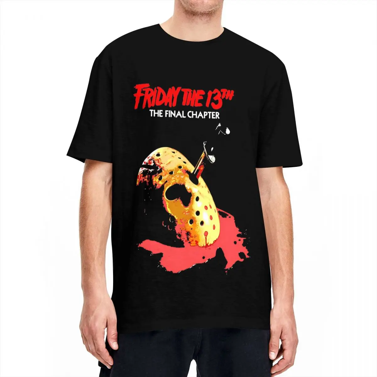 Jason Voorhees Friday 13th The T-Shirt Final Chapter Funny 100% Cotton Tee Shirt Short Sleeve T Shirt 4XL 5XL 6XL Clothes